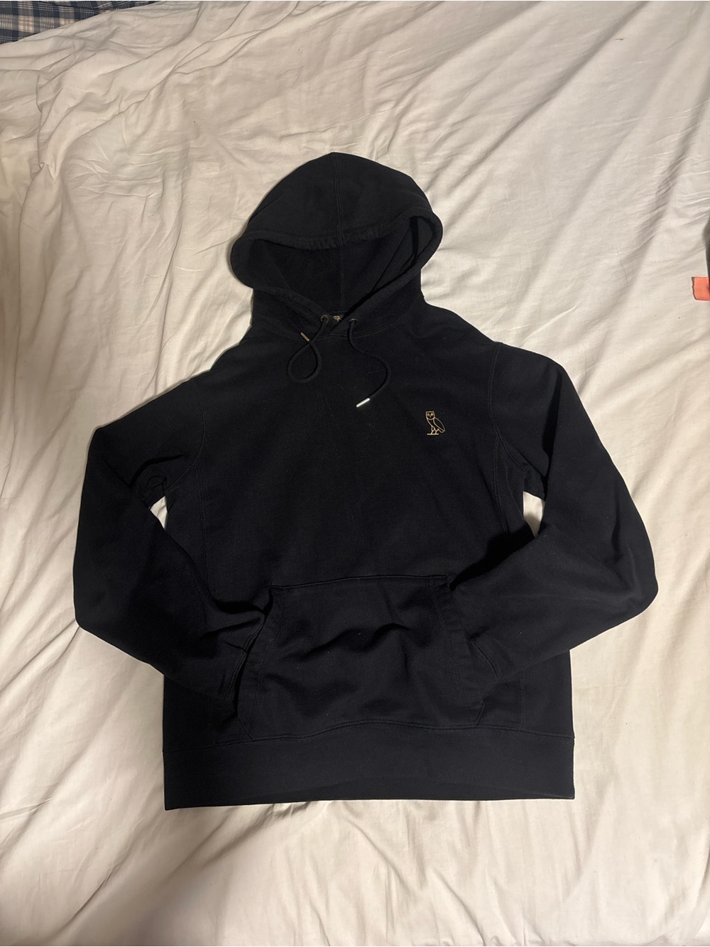 OVO Black Hoodie with Gold Owl logo - Size Small